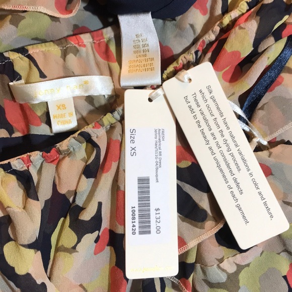 NWT XS Jenny Han Silk Asymmetrical Bouquet Dress - Picture 8 of 8